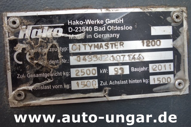 Hako - Citymaster CM 1200 - 1250 Bj. 2011 Allrad 4x4 Kehrmaschine Kommunalfahrzeug
