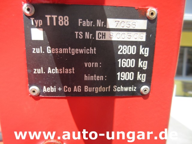 Aebi - Terratrac TT88 Bergtraktor Metrac 4x4 Hydrostat 2x Zapfwelle Heckhydraulik