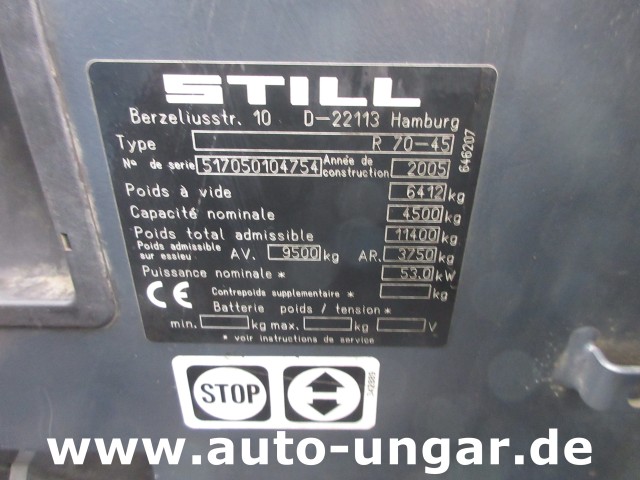 Still - R70-45 Diesel Gabelstapler 4.500kg Hub Zinkenverstellung Seitenschieber