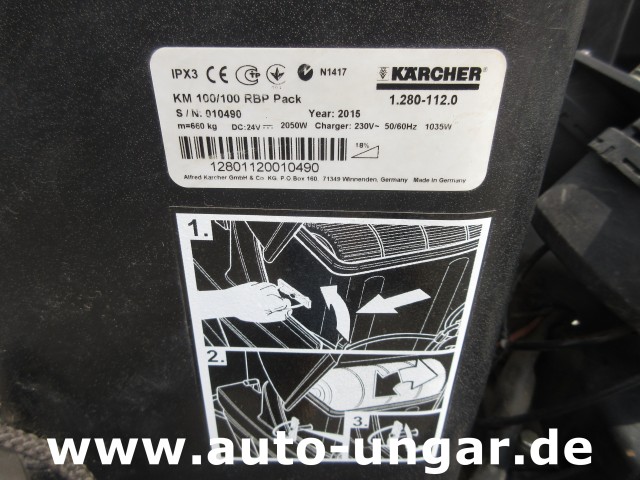 Kärcher - KM 100/100 RBP Pack 1.280-112.0 elektrische Parkplatzkehrmaschine Hallenkehrmaschine Elektro