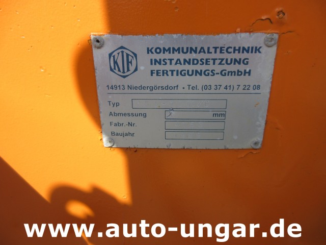 KIF - SS 1000 1m³ Aufsatzstreuer Schnecke Winterdienst Salzstreuer Teller