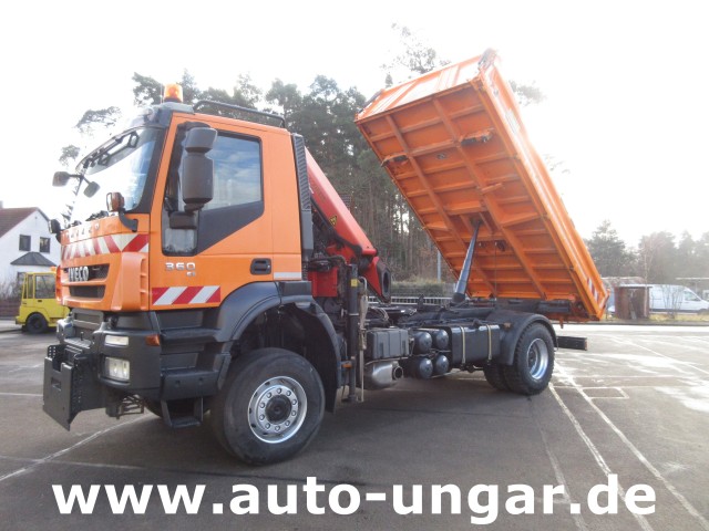 Iveco - Trakker 360 Kipper Allrad 4x4 Kran Palfinger PK 9002 Kommunalhydraulik Winterdienst Euro 5