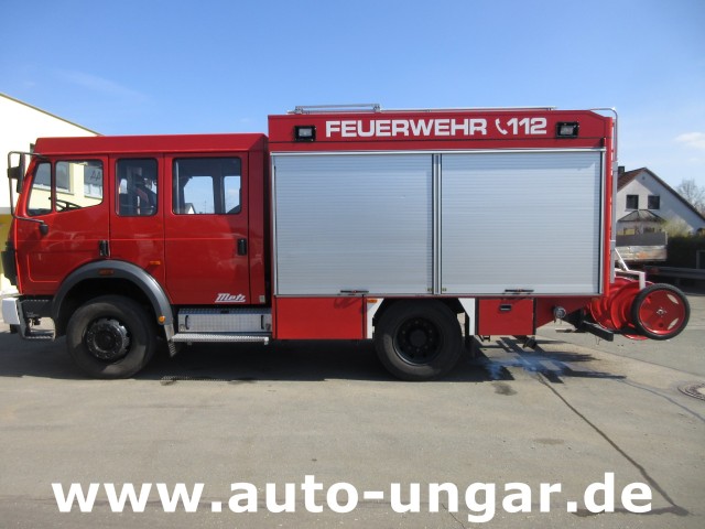 Mercedes - 1224 AF 4x4 Metz LF16 Feuerwehr Doka 9-Sitzer Sperren