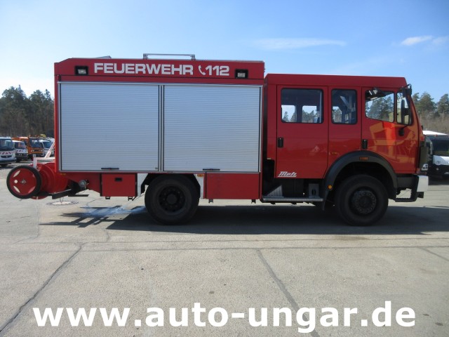 Mercedes - 1224 AF 4x4 Metz LF16 Feuerwehr Doka 9-Sitzer Sperren