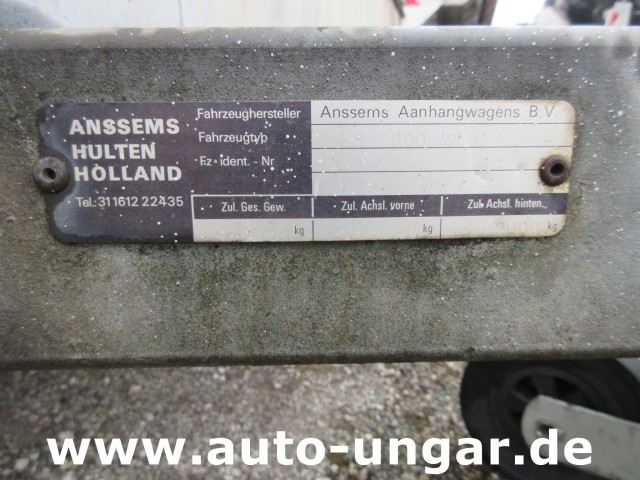 Anssems - A-S 2000 VV Spriegel - Plane 2.000kg Anhänger